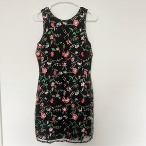 Sam Edelman Black Floral Embroidered Dress Size 6